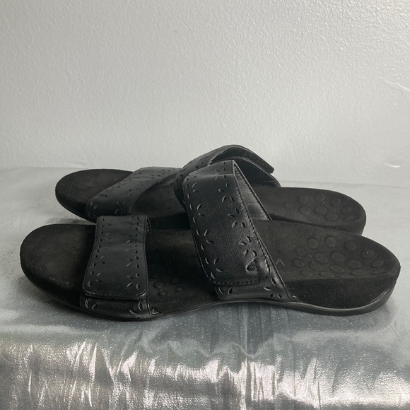 Vionic Black Adjustable Velcro Slide Sandals Sz 9 - Picture 6 of 11
